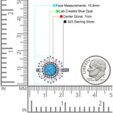 Floral Art Deco Round Engagement Ring Simulated Cubic Zirconia 925 Sterling Silver