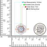 Floral Art Deco Round Engagement Ring Simulated Cubic Zirconia 925 Sterling Silver