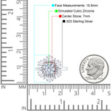 Floral Art Deco Round Engagement Ring Simulated Cubic Zirconia 925 Sterling Silver