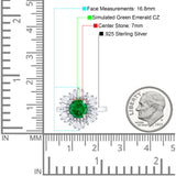 Floral Art Deco Round Engagement Ring Simulated Cubic Zirconia 925 Sterling Silver
