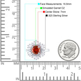 Floral Art Deco Round Engagement Ring Simulated Cubic Zirconia 925 Sterling Silver