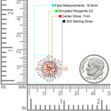 Floral Art Deco Round Engagement Ring Simulated Cubic Zirconia 925 Sterling Silver