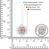 Floral Art Deco Round Engagement Ring Simulated Cubic Zirconia 925 Sterling Silver
