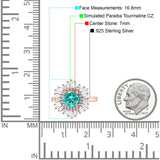 Floral Art Deco Round Engagement Ring Simulated Cubic Zirconia 925 Sterling Silver