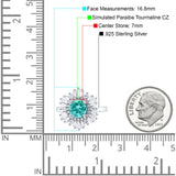 Floral Art Deco Round Engagement Ring Simulated Cubic Zirconia 925 Sterling Silver
