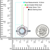 Floral Art Deco Round Engagement Ring Simulated Cubic Zirconia 925 Sterling Silver