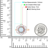 Floral Art Deco Round Engagement Ring Simulated Cubic Zirconia 925 Sterling Silver