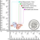 Teardrop Pear Art Deco Wedding Engagement Ring Simulated Cubic Zirconia 925 Sterling Silver