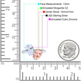 Teardrop Pear Art Deco Wedding Engagement Ring Simulated Cubic Zirconia 925 Sterling Silver