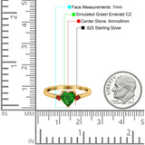 Art Deco Heart Three Stone Wedding Bridal Ring Ruby Simulated Cubic Zirconia 925 Sterling Silver