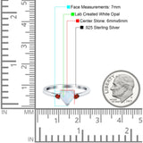 Art Deco Heart Three Stone Wedding Bridal Ring Ruby Simulated Cubic Zirconia 925 Sterling Silver