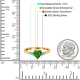 Art Deco Heart Three Stone Wedding Bridal Ring Aquamarine Simulated Cubic Zirconia 925 Sterling Silver