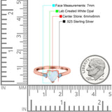Art Deco Heart Three Stone Wedding Bridal Ring Aquamarine Simulated Cubic Zirconia 925 Sterling Silver