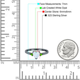 Art Deco Heart Three Stone Wedding Bridal Ring Peridot Simulated Cubic Zirconia 925 Sterling Silver