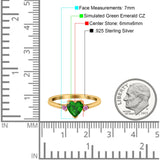 Art Deco Heart Three Stone Wedding Bridal Ring Pink Simulated Cubic Zirconia 925 Sterling Silver