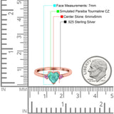 Art Deco Heart Three Stone Wedding Bridal Ring Pink Simulated Cubic Zirconia 925 Sterling Silver