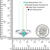 Art Deco Heart Three Stone Wedding Bridal Ring Pink Simulated Cubic Zirconia 925 Sterling Silver