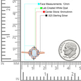 Art Deco Oval Wedding Bridal Ring Simulated Cubic Zirconia 925 Sterling Silver