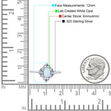 Art Deco Oval Wedding Bridal Ring Simulated Cubic Zirconia 925 Sterling Silver