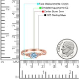 Heart Filigree Art Deco Wedding Bridal Ring Round Simulated Cubic Zirconia 925 Sterling Silver