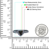 Art Deco Heart Infinity Wedding Bridal Ring Simulated Cubic Zirconia 925 Sterling Silver