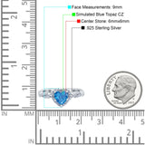 Art Deco Heart Infinity Wedding Bridal Ring Simulated Cubic Zirconia 925 Sterling Silver