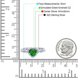 Art Deco Heart Infinity Wedding Bridal Ring Simulated Cubic Zirconia 925 Sterling Silver