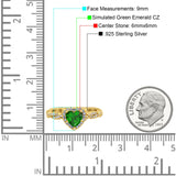 Art Deco Heart Infinity Wedding Bridal Ring Simulated Cubic Zirconia 925 Sterling Silver