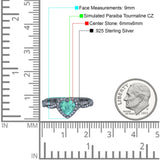 Art Deco Heart Infinity Wedding Bridal Ring Simulated Cubic Zirconia 925 Sterling Silver