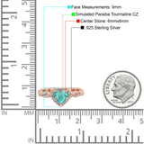 Art Deco Heart Infinity Wedding Bridal Ring Simulated Cubic Zirconia 925 Sterling Silver