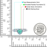 Art Deco Heart Infinity Wedding Bridal Ring Simulated Cubic Zirconia 925 Sterling Silver