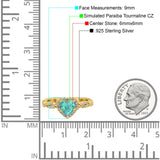 Art Deco Heart Infinity Wedding Bridal Ring Simulated Cubic Zirconia 925 Sterling Silver