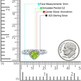 Art Deco Heart Infinity Wedding Bridal Ring Simulated Cubic Zirconia 925 Sterling Silver