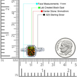 Art Deco Emerald Cut Infinity Wedding Bridal Ring Simulated Cubic Zirconia 925 Sterling Silver