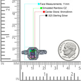 Art Deco Emerald Cut Infinity Wedding Bridal Ring Simulated Cubic Zirconia 925 Sterling Silver