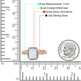 Art Deco Emerald Cut Infinity Wedding Bridal Ring Simulated Cubic Zirconia 925 Sterling Silver