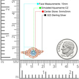 Art Deco Wedding Bridal Ring Marquise Design Round Simulated Cubic Zirconia 925 Sterling Silver