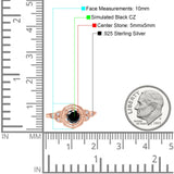 Art Deco Wedding Bridal Ring Marquise Design Round Simulated Cubic Zirconia 925 Sterling Silver