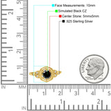 Art Deco Wedding Bridal Ring Marquise Design Round Simulated Cubic Zirconia 925 Sterling Silver