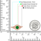 Art Deco Wedding Bridal Ring Marquise Design Round Simulated Cubic Zirconia 925 Sterling Silver