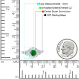 Art Deco Wedding Bridal Ring Marquise Design Round Simulated Cubic Zirconia 925 Sterling Silver