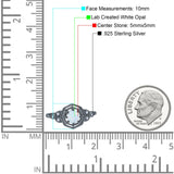 Art Deco Wedding Bridal Ring Marquise Design Round Simulated Cubic Zirconia 925 Sterling Silver