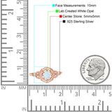 Art Deco Wedding Bridal Ring Marquise Design Round Simulated Cubic Zirconia 925 Sterling Silver