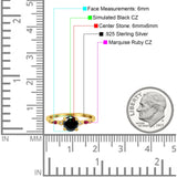 Vintage Style Round Bridal Wedding Engagement Ring Marquise Ruby Simulated Cubic Zirconia 925 Sterling Silver
