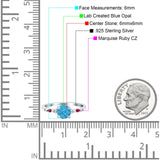 Vintage Style Round Bridal Wedding Engagement Ring Marquise Ruby Simulated Cubic Zirconia 925 Sterling Silver