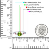 Vintage Style Round Bridal Wedding Engagement Ring Marquise Ruby Simulated Cubic Zirconia 925 Sterling Silver