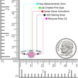 Vintage Style Round Bridal Wedding Engagement Ring Marquise Ruby Simulated Cubic Zirconia 925 Sterling Silver