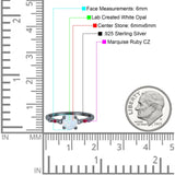 Vintage Style Round Bridal Wedding Engagement Ring Marquise Ruby Simulated Cubic Zirconia 925 Sterling Silver
