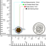 Art Deco Hexagon Shape Wedding Bridal Ring Round Simulated Cubic Zirconia 925 Sterling Silver