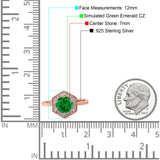 Art Deco Hexagon Shape Wedding Bridal Ring Round Simulated Cubic Zirconia 925 Sterling Silver